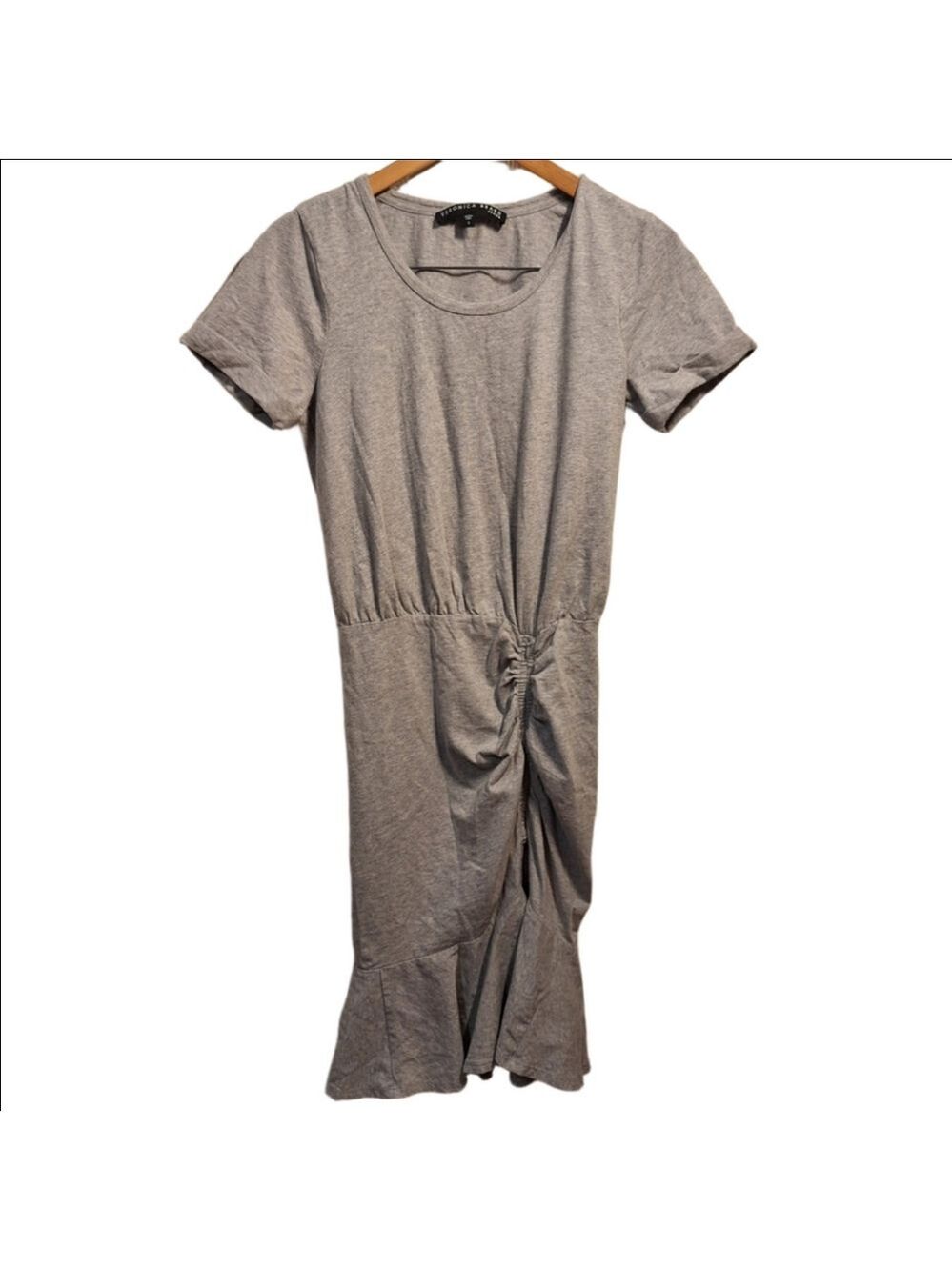 Veronica Beard Gray Ruched Short Sleeve Dress Small - Picture 2 of 9